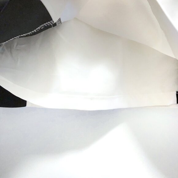 Etcetera Solid White Black Notch Neckline Sleeveless Lined Sheath Dress 2 - Picture 14 of 15